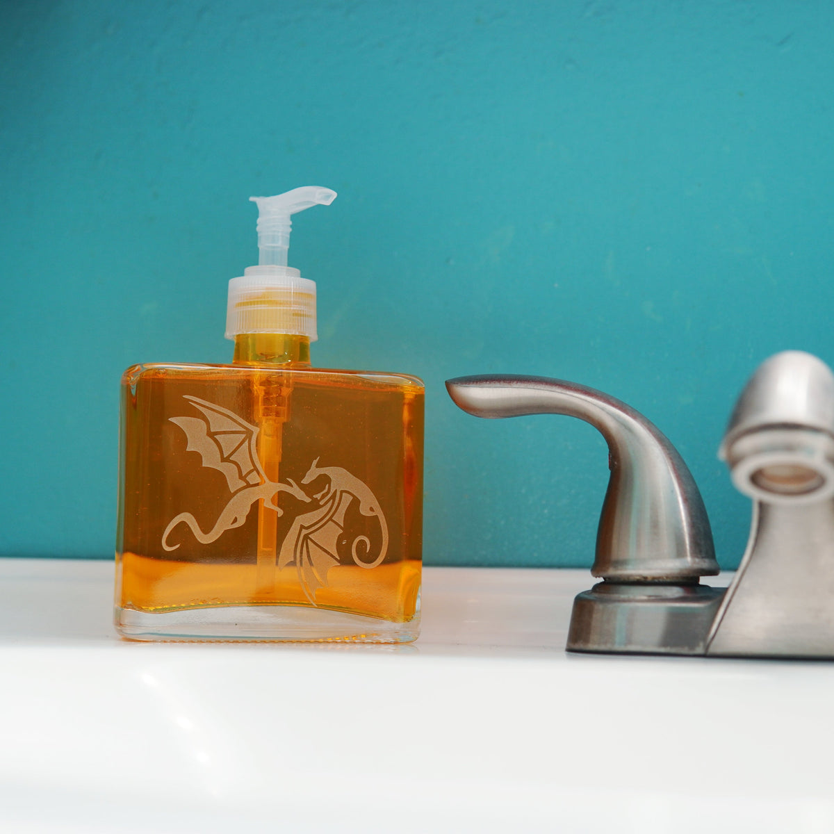 Dragons Soap Dispenser | Recycled Glass Pump Bottle-9