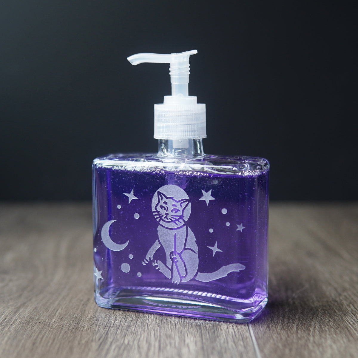 Space Cat Soap Dispenser | Recycled Glass Pump Bottle-6