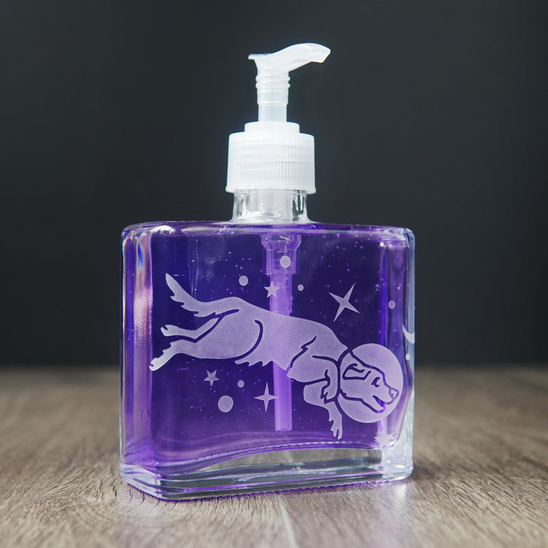 Space Dog Soap Dispenser | Recycled Glass Pump Bottle-zoom-