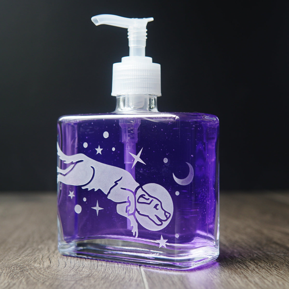Space Dog Soap Dispenser | Recycled Glass Pump Bottle-4