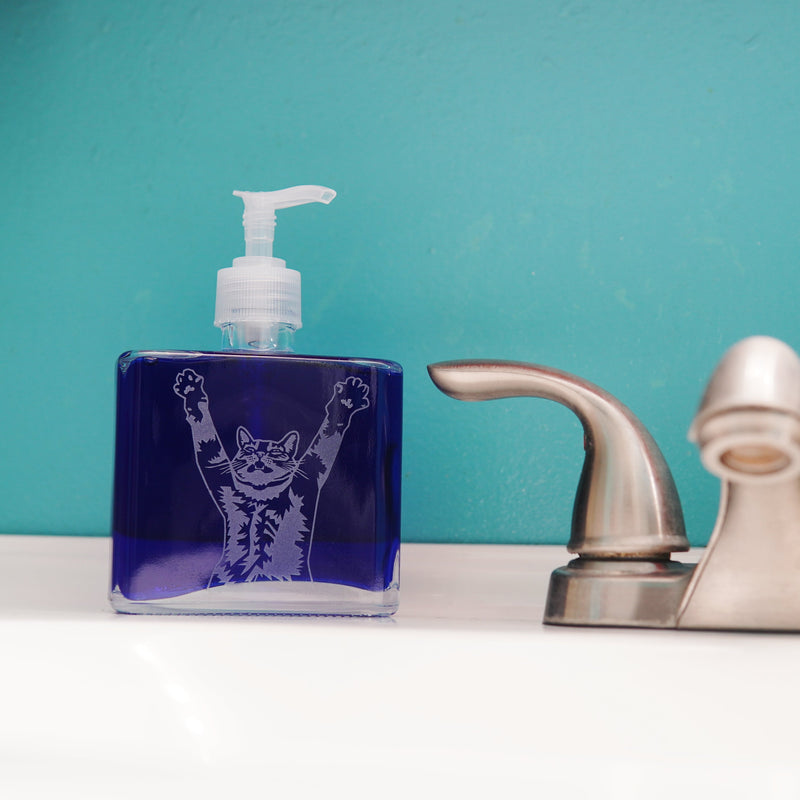Tree of Life Soap Dispenser | Recycled Glass Pump Bottle-zoom-