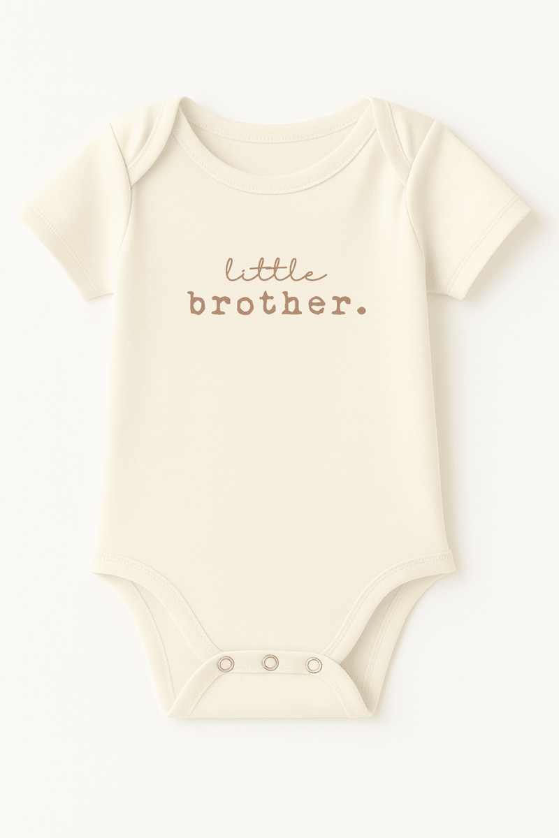 Little Brother Clay Organic Cotton Baby Bodysuit Short Sleeve-zoom-