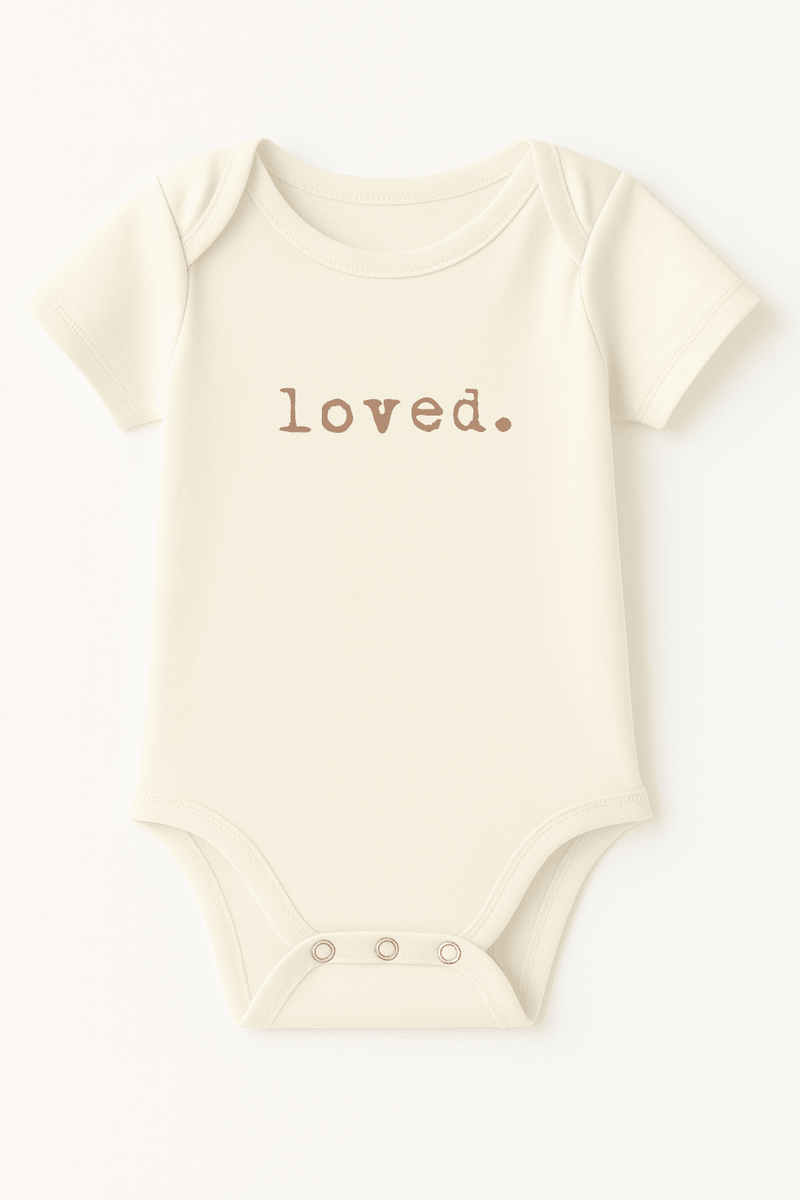 Loved. Clay Organic Cotton Baby Bodysuit Short Sleeve-zoom-