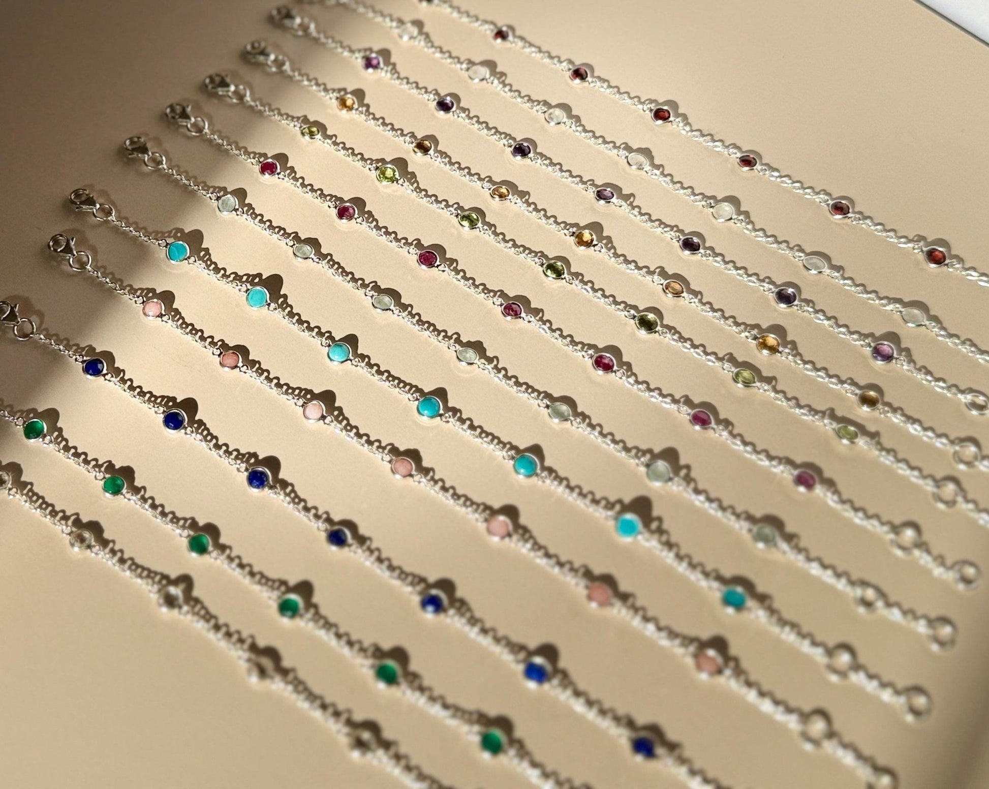 August Birthstone Peridot Bracelet | Sterling Silver & Gold Gemstone Jewelry - Aware House