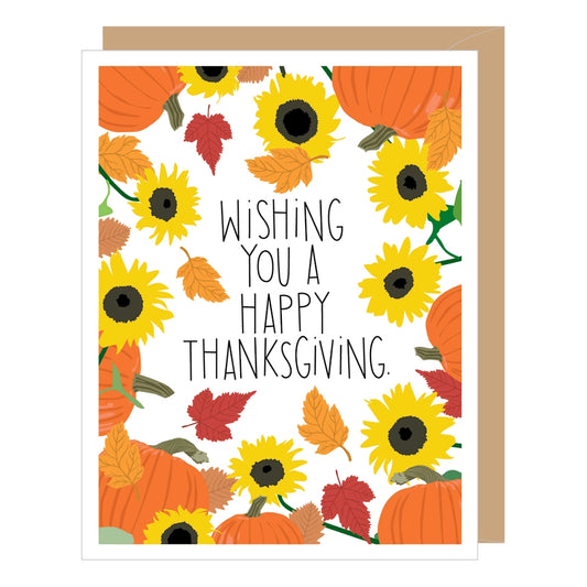 Sunflowers Thanksgiving Fall Holiday Card