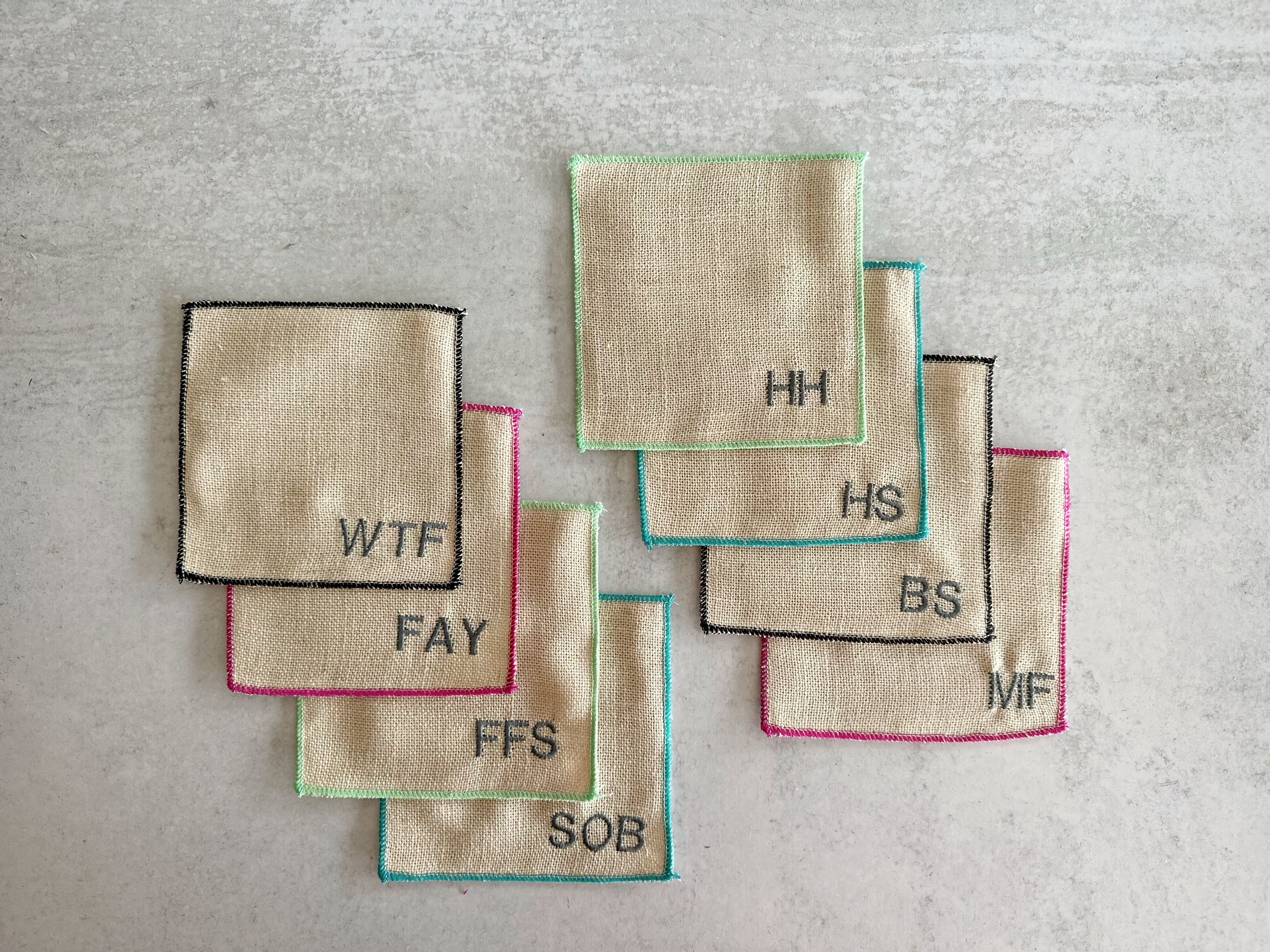 Colorful Sweary Cocktail Coasters | Set of 8-zoom-3