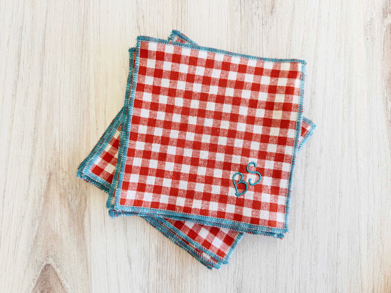 Sweary Coasters in Mini Check | Set of Eight-zoom-