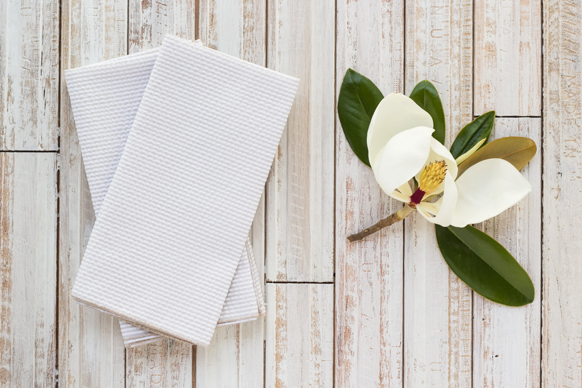 Seersucker Dinner Napkins | Set of 4