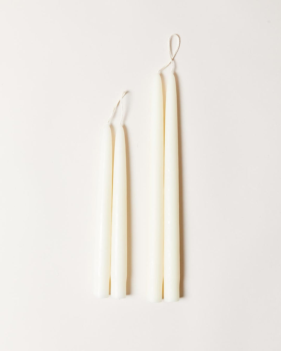 White Taper Candles - Aware House - Farmhouse Pottery - 