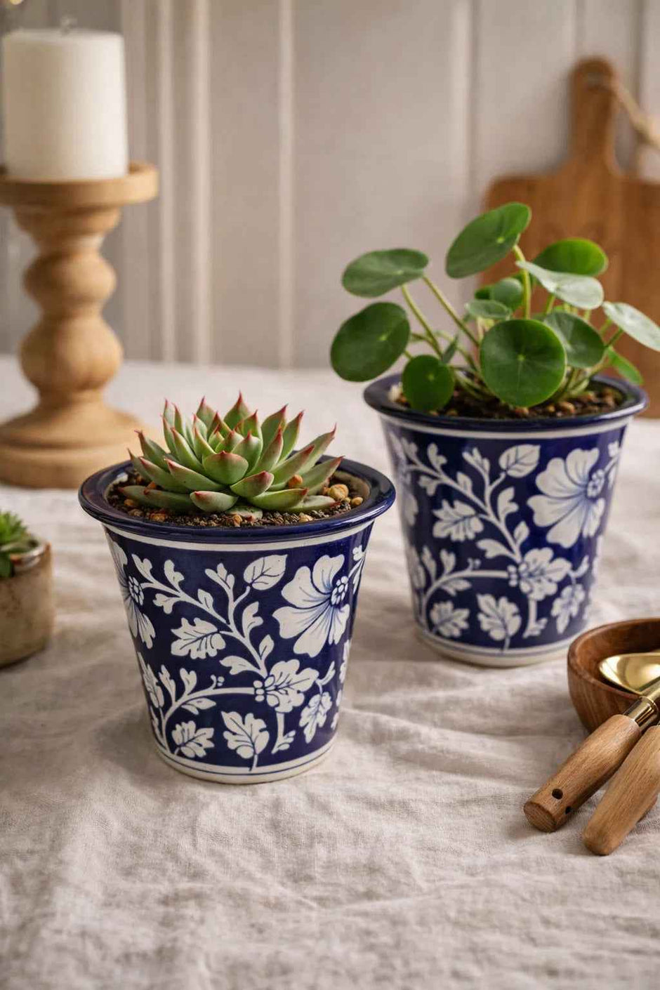 Handcrafted Blue Pottery Planter | Jaipur Hand-Painted