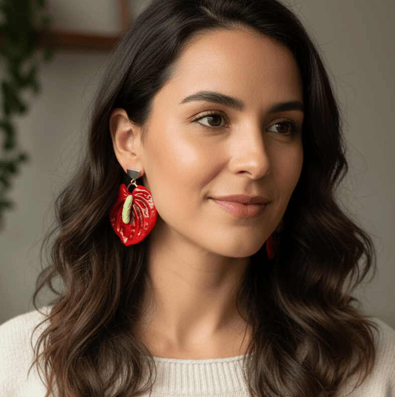 Aria | Anthurium Statement Earrings - Aware House - The Dappled Wood -