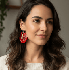 Aria | Anthurium Statement Earrings - Aware House - The Dappled Wood -