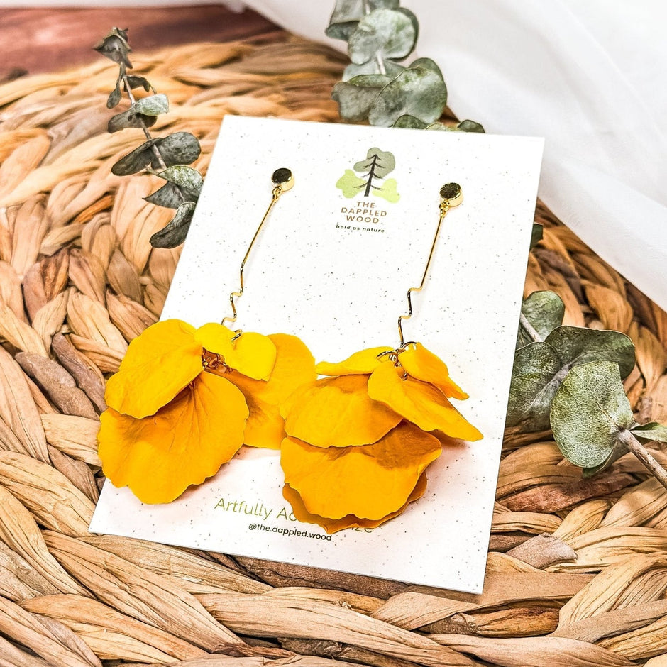 Delilah | Multi-Color Long Petal Drop Earrings