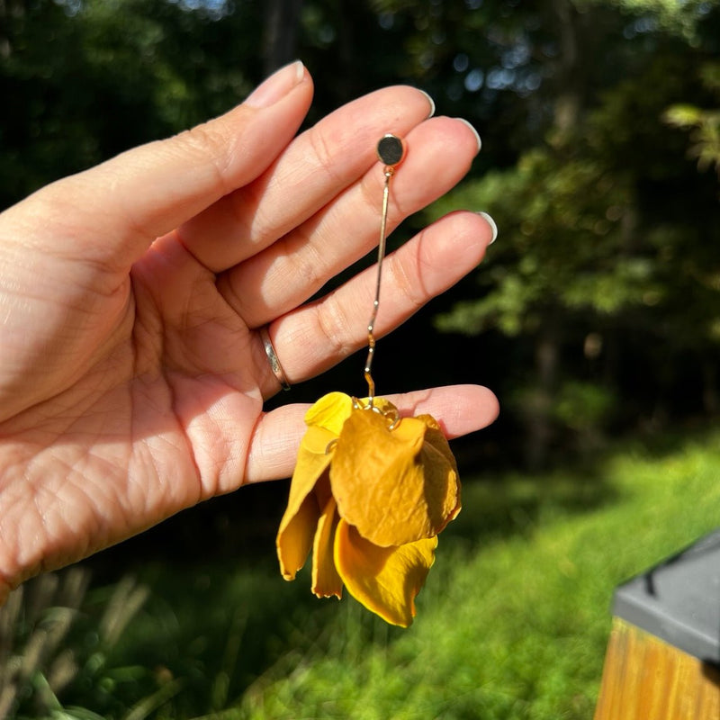 Delilah | Multi-Color Long Petal Drop Earrings-zoom-