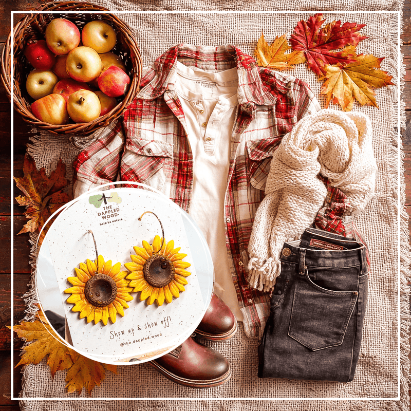 Clara — Made to Order Custom Sunflower Earrings-zoom-