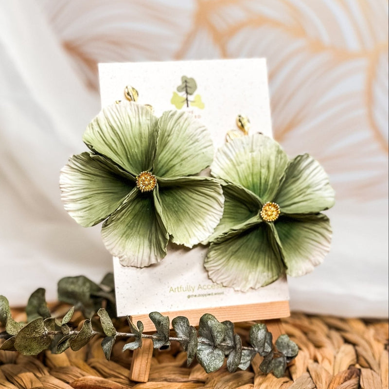 Sabine | Extra Large Flower Statement Earrings-zoom-