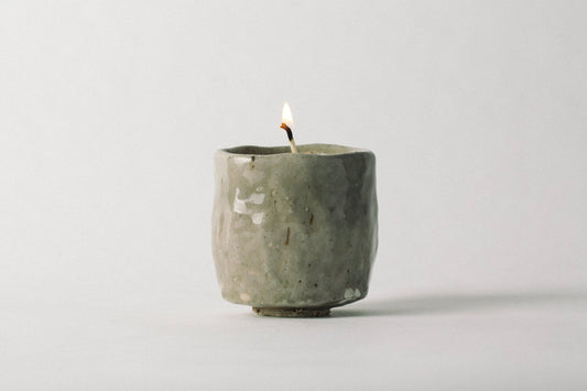 The Earthen Tallow Candle - Fog Glazed
