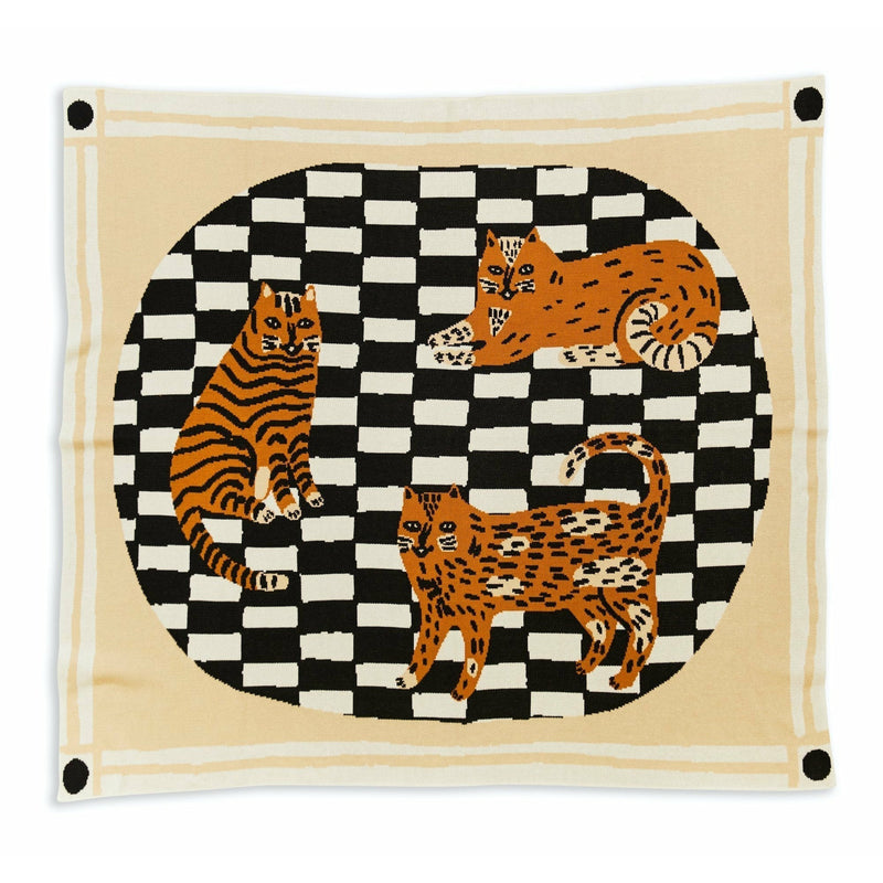 Three of Cats Throw Blanket-zoom-