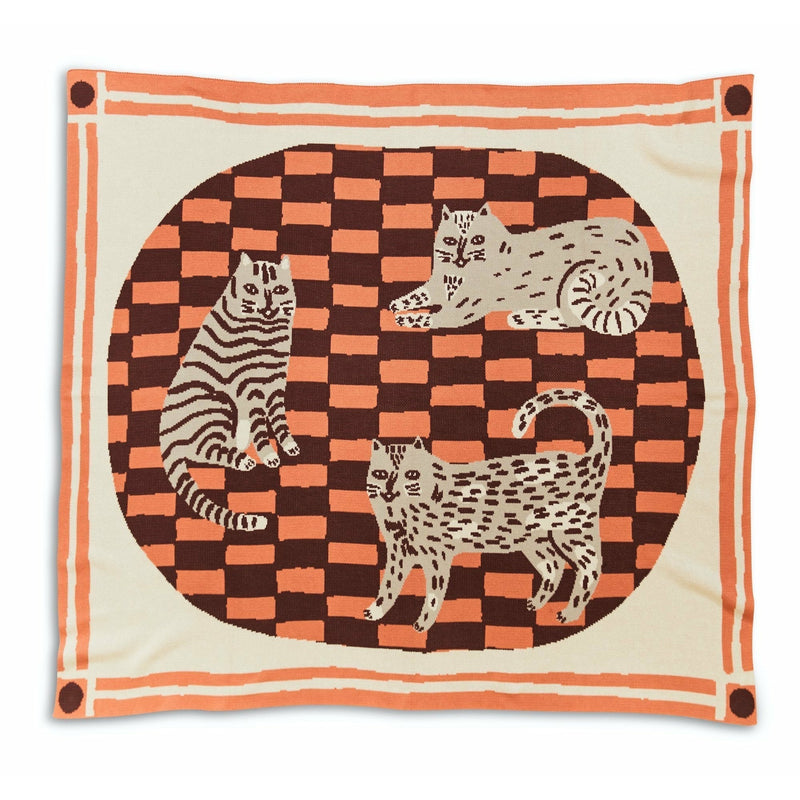 Three of Cats Throw Blanket-zoom-