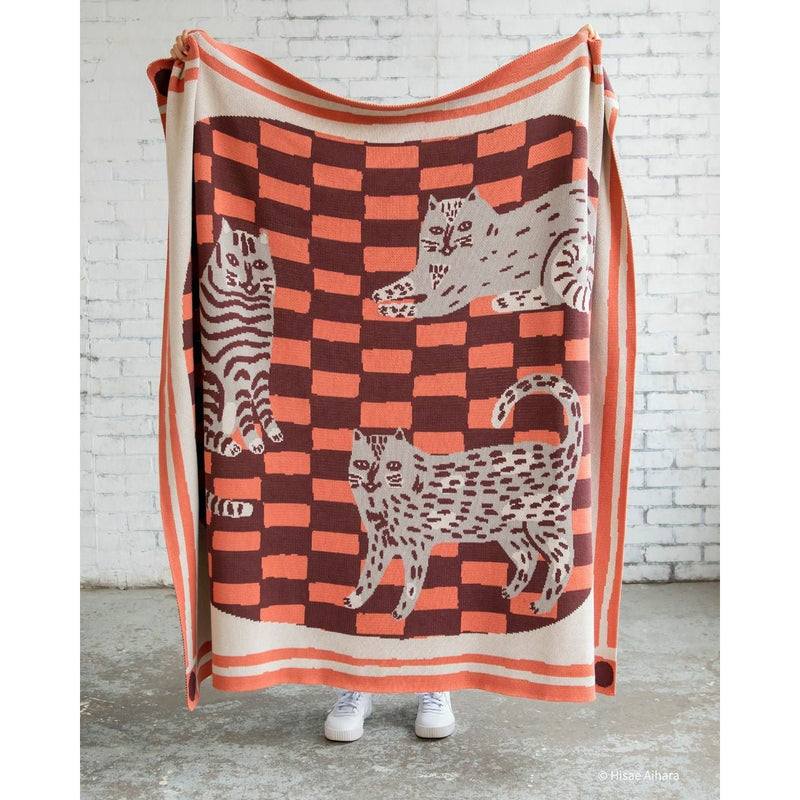 Three of Cats Throw Blanket-zoom-
