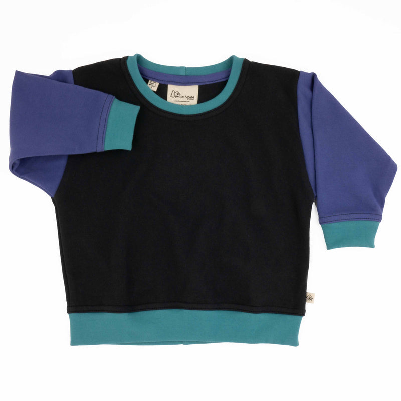 Toddler Colorblock Sweatshirt | Soft Organic Cotton Sweatshirt with Bold Colorblocking-zoom-