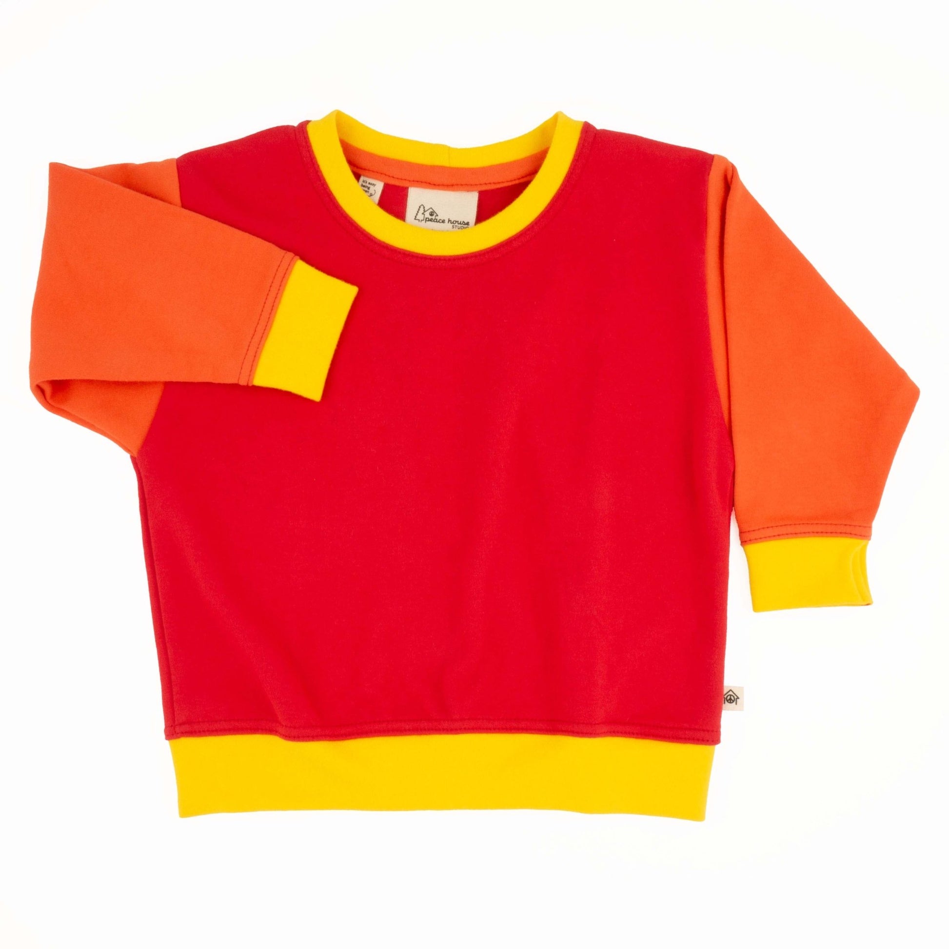 Toddler Colorblock Sweatshirt | Soft Organic Cotton Sweatshirt with Bold Colorblocking - Aware House