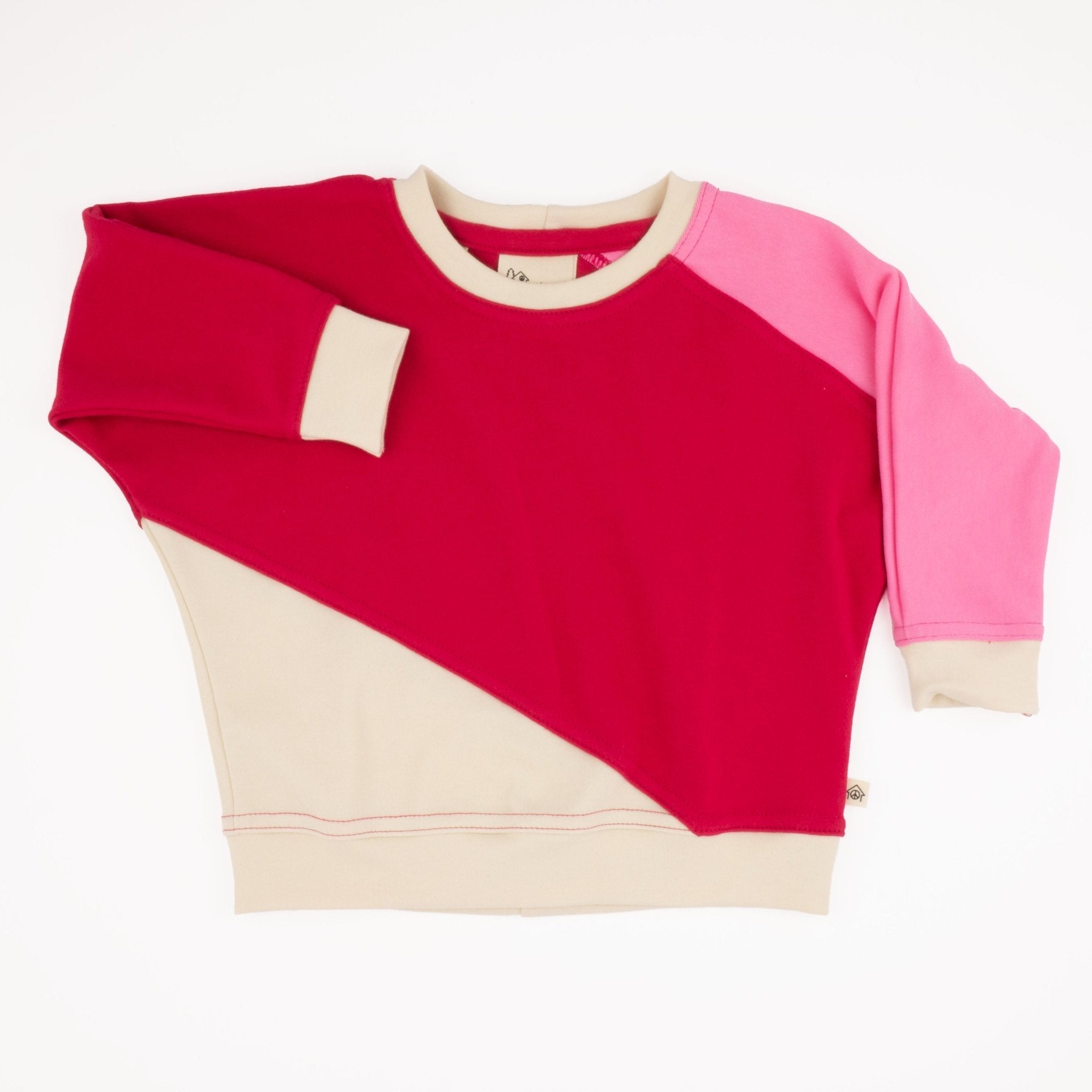 Toddler Diagonal Colorblock Sweatshirt | Soft Organic Cotton Sweatshirt with Bold Colorblocking - Aware House