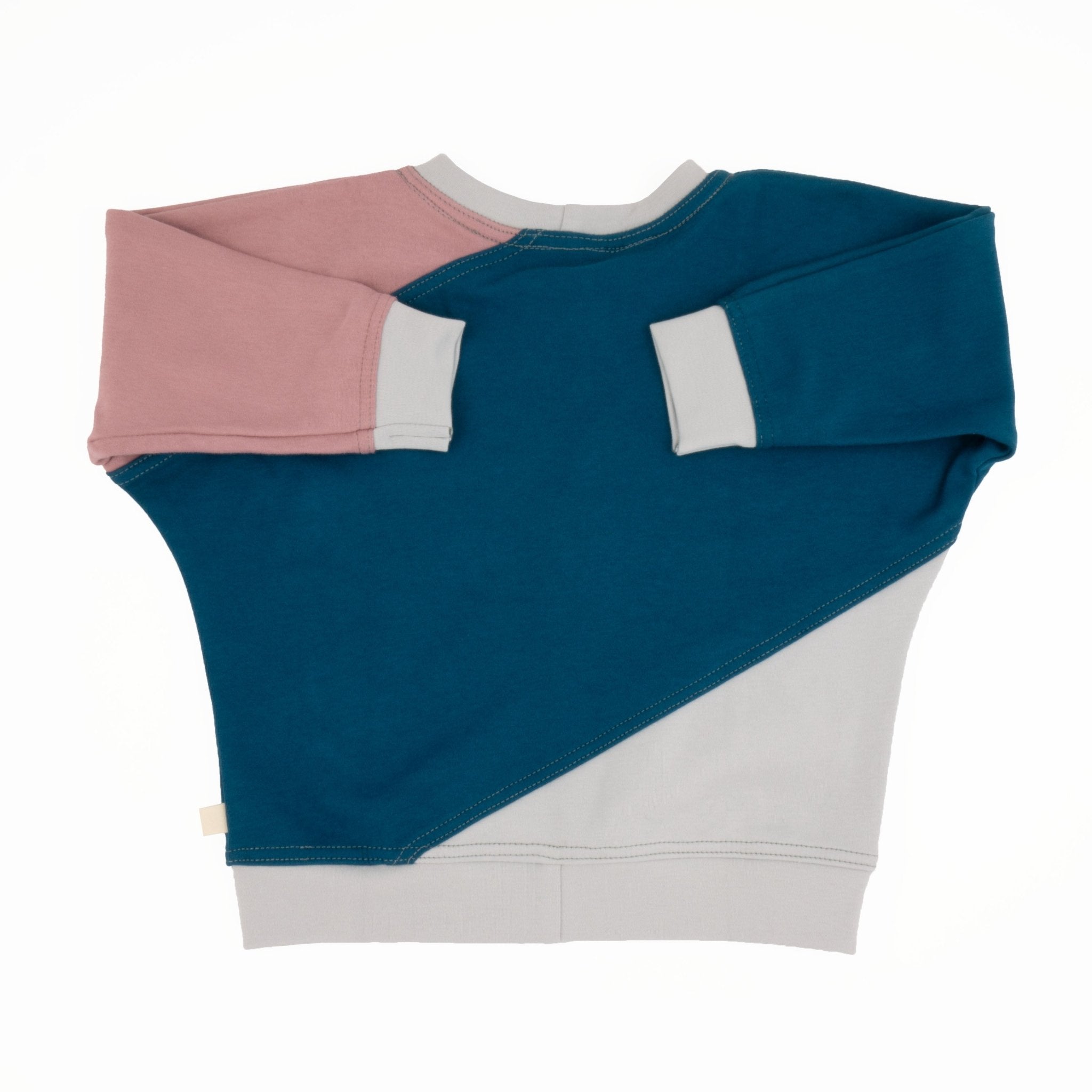 Toddler Diagonal Colorblock Sweatshirt | Soft Organic Cotton Sweatshirt with Bold Colorblocking - Aware House