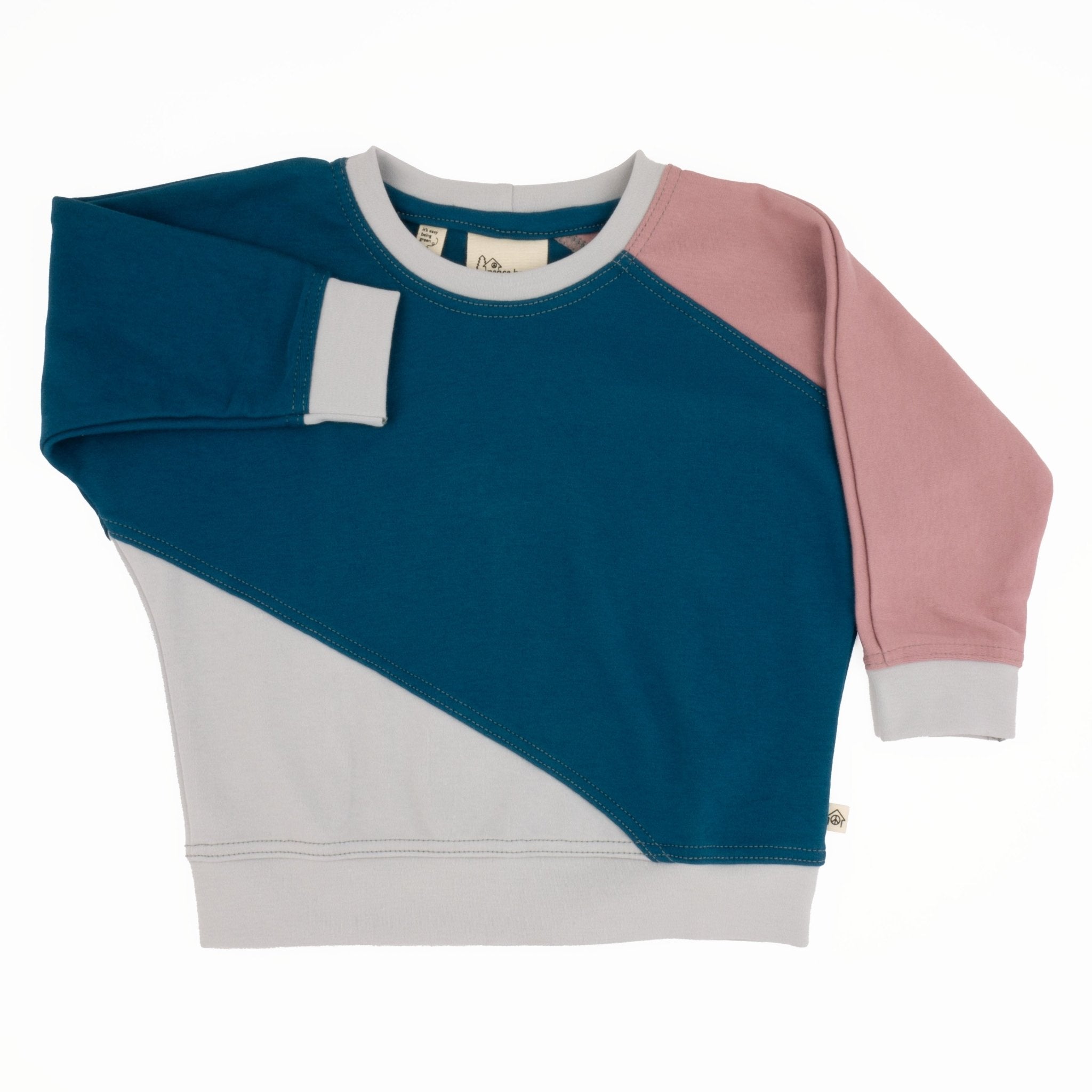 Toddler Diagonal Colorblock Sweatshirt | Soft Organic Cotton Sweatshirt with Bold Colorblocking - Aware House