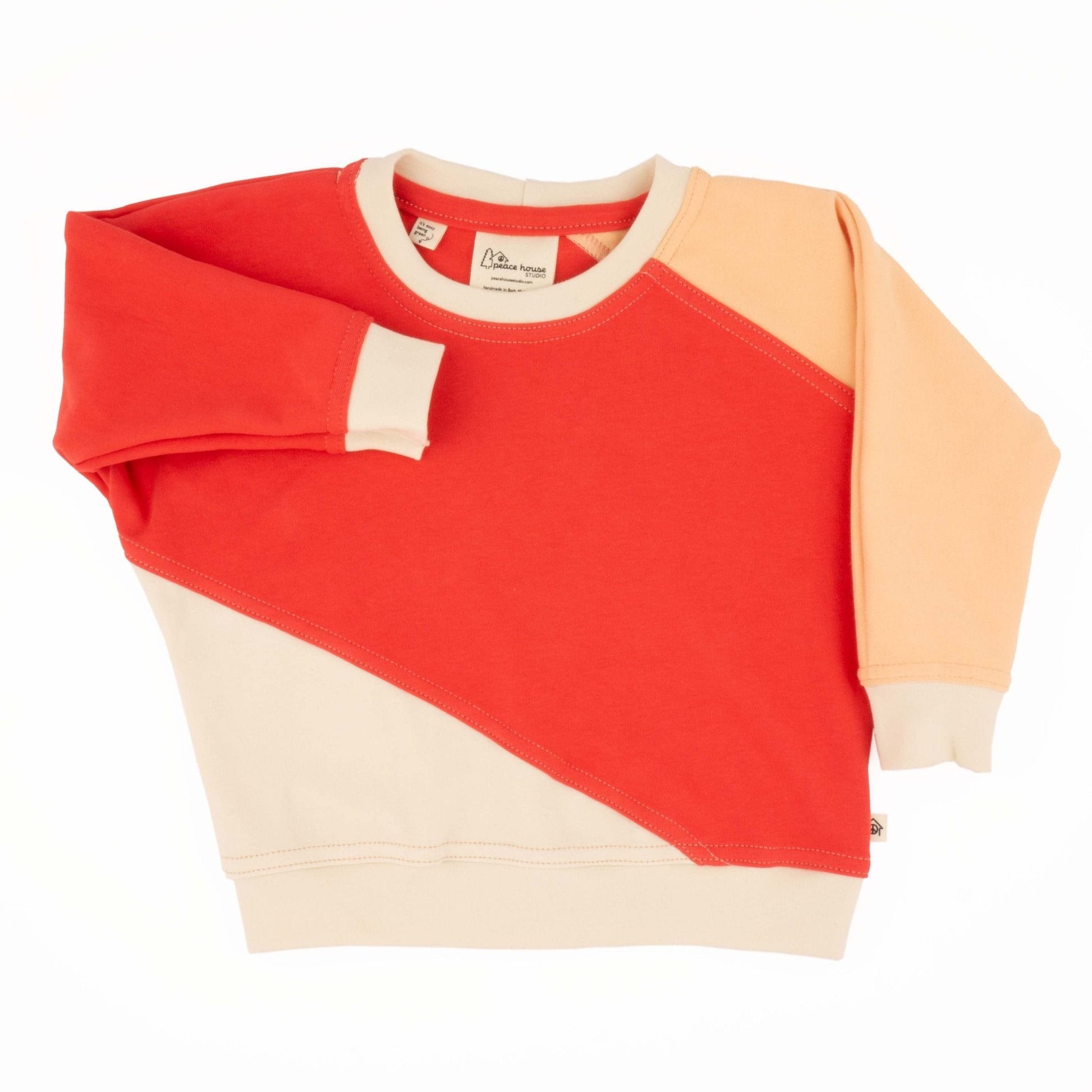 Toddler Diagonal Colorblock Sweatshirt | Soft Organic Cotton Sweatshirt with Bold Colorblocking - Aware House