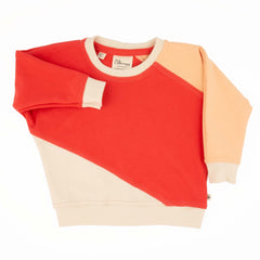 Toddler Diagonal Colorblock Sweatshirt | Soft Organic Cotton Sweatshirt with Bold Colorblocking - Aware House