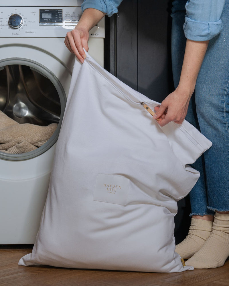 Organic Cotton Travel Laundry Bags | Set of 2 | White-zoom-