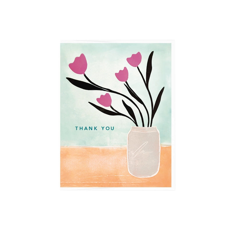 Tulips in Jar Thank You Card