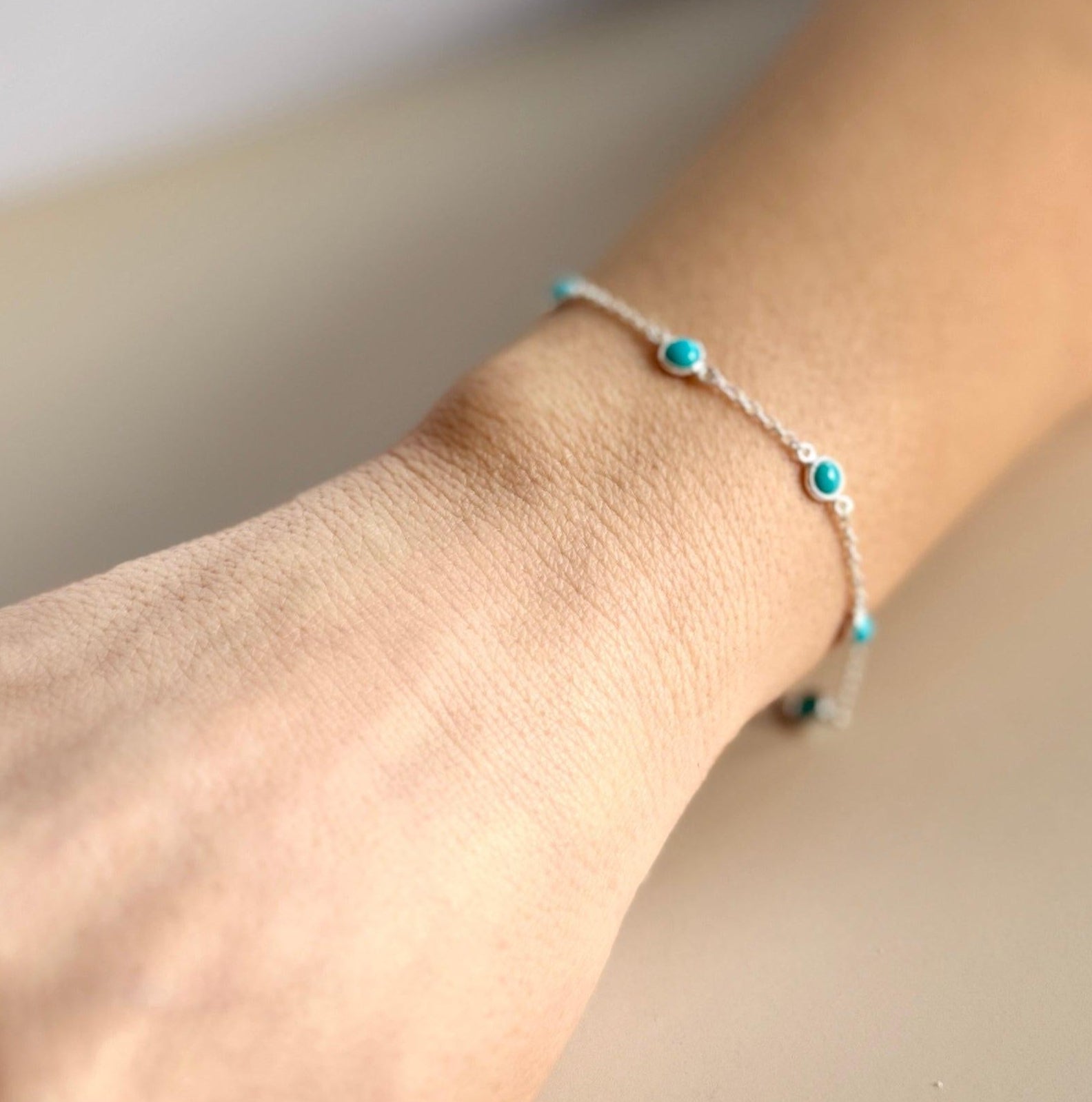 December Birthstone Turquoise Bracelet | Sterling Silver Gemstone Jewelry - Aware House