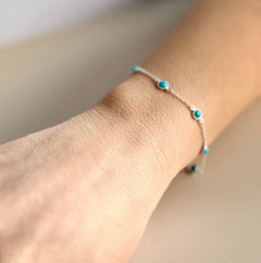 December Birthstone Turquoise Bracelet | Sterling Silver Gemstone Jewelry - Aware House