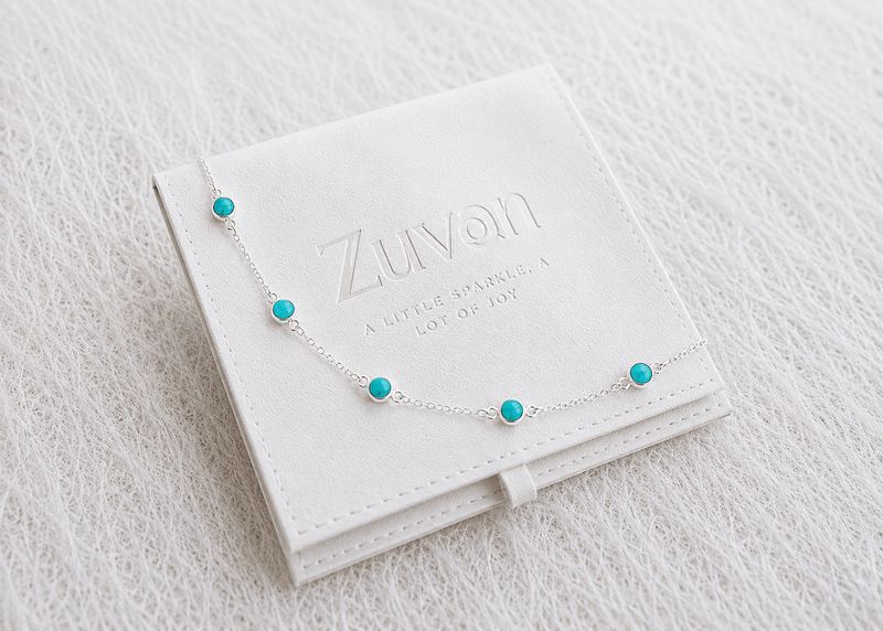 December Birthstone Turquoise Bracelet | Sterling Silver Gemstone Jewelry-zoom-