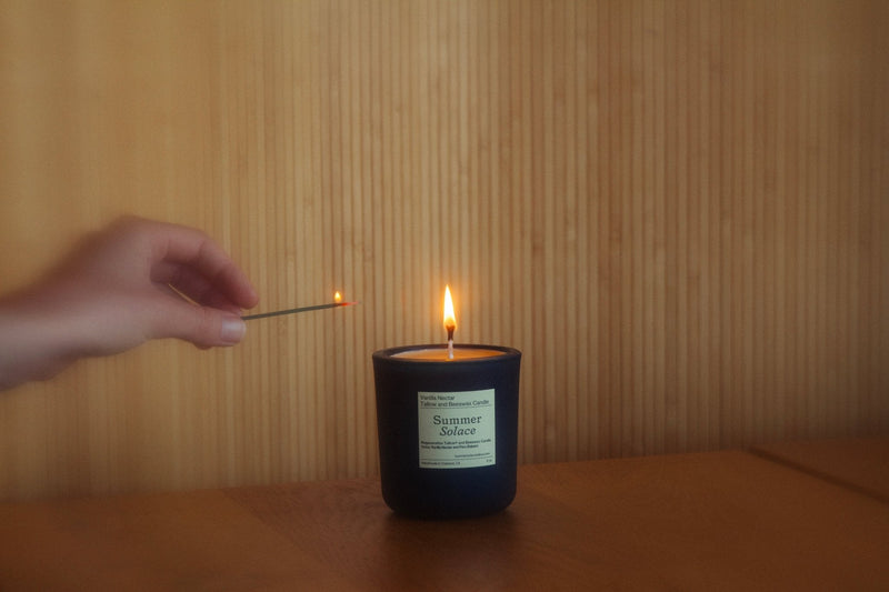 Vanilla Nectar Tallow & Beeswax Candle with Peru Balsam-zoom-