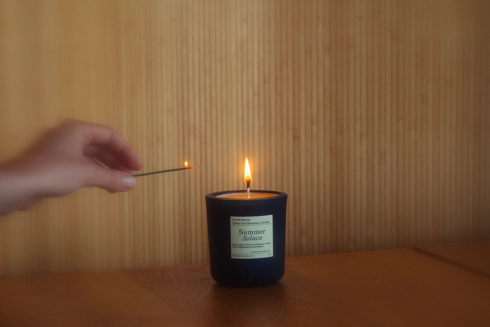 Vanilla Nectar & Peru Balsam Large Tallow Candle-zoom-4