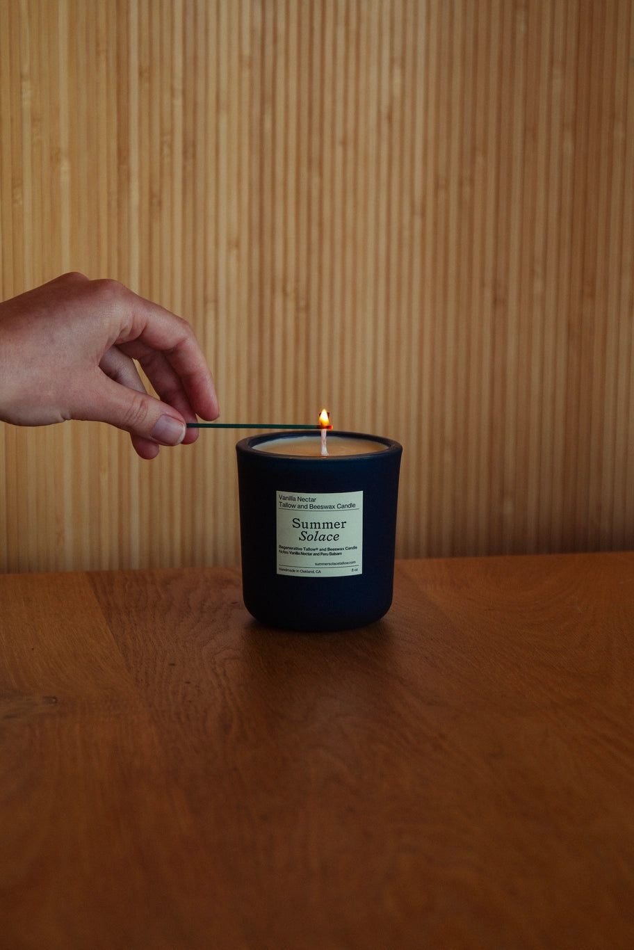 Vanilla Nectar & Peru Balsam Large Tallow Candle-zoom-2