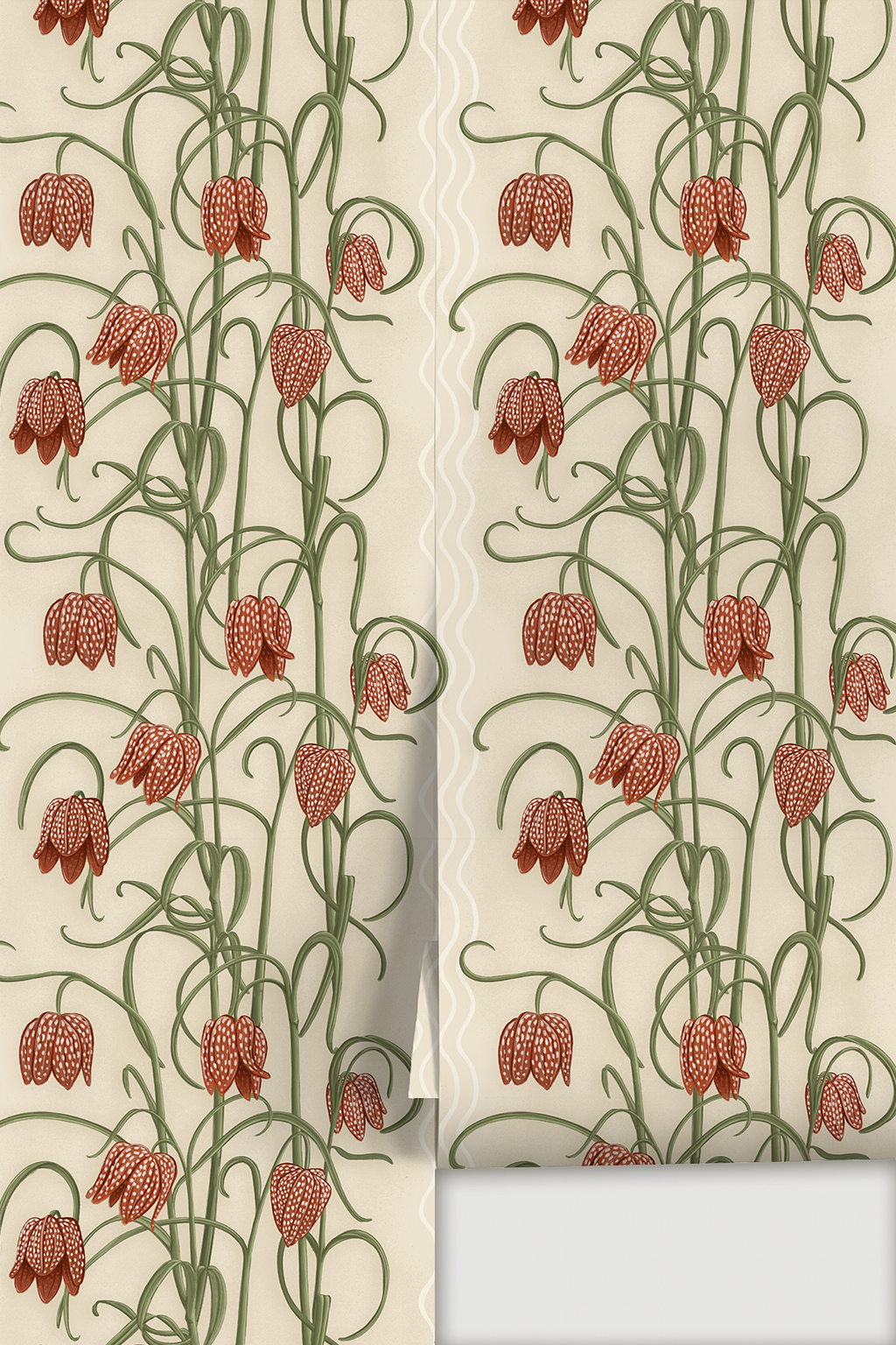 Campanas Wallpaper, neutral and burnt orange-zoom-2