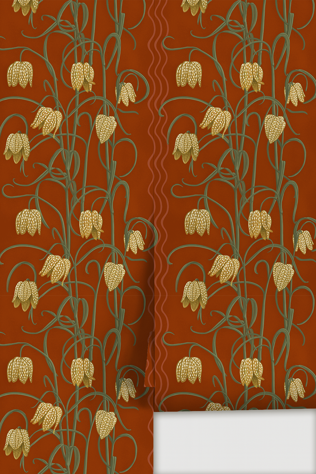 Campanas Wallpaper, rust and yellow-zoom-2