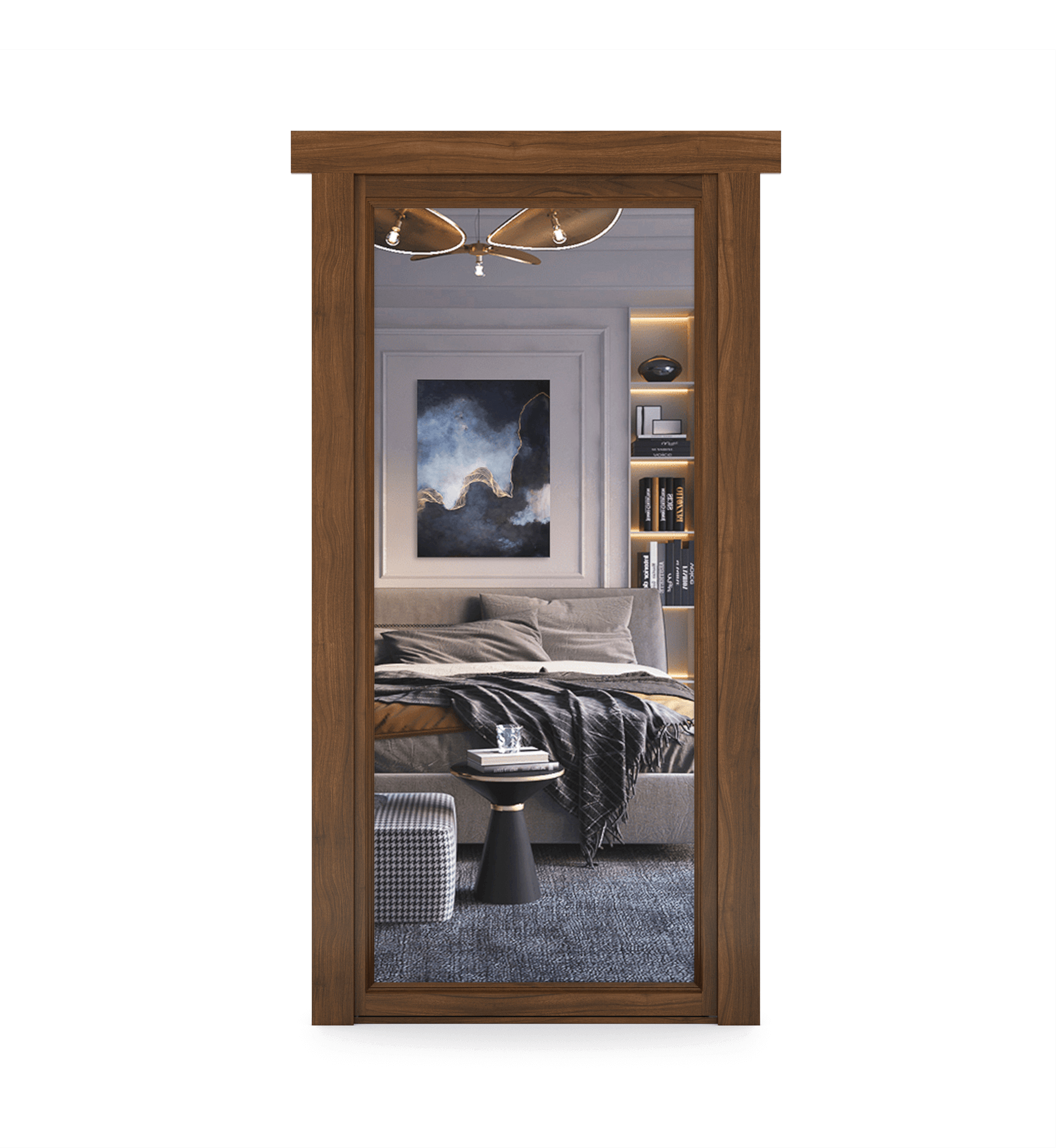 Hidden Walnut Mirror Door-5