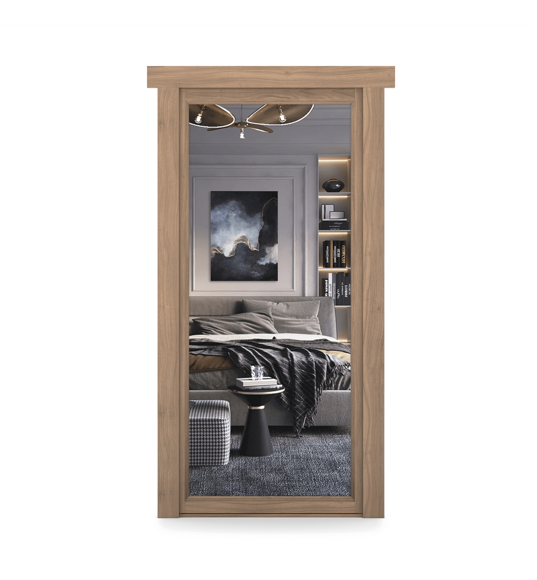 Hidden Walnut Mirror Door-1