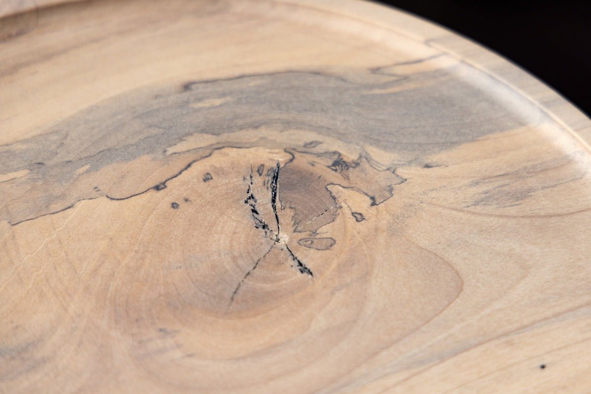 Waverly Side Table | Modern Round Wood Side Table with Metal Details - Aware House