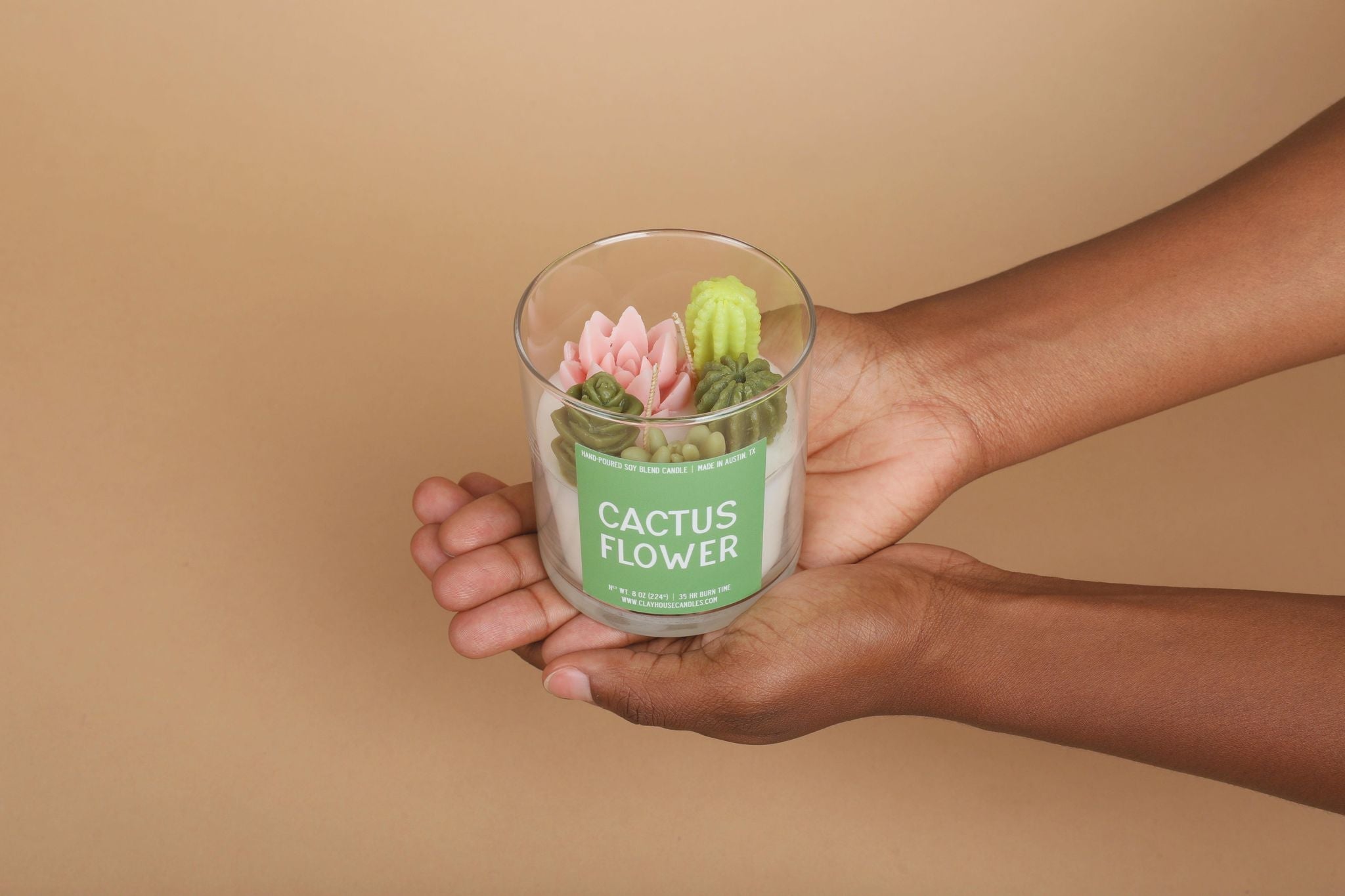 Cactus Flower Container Candle-zoom-1
