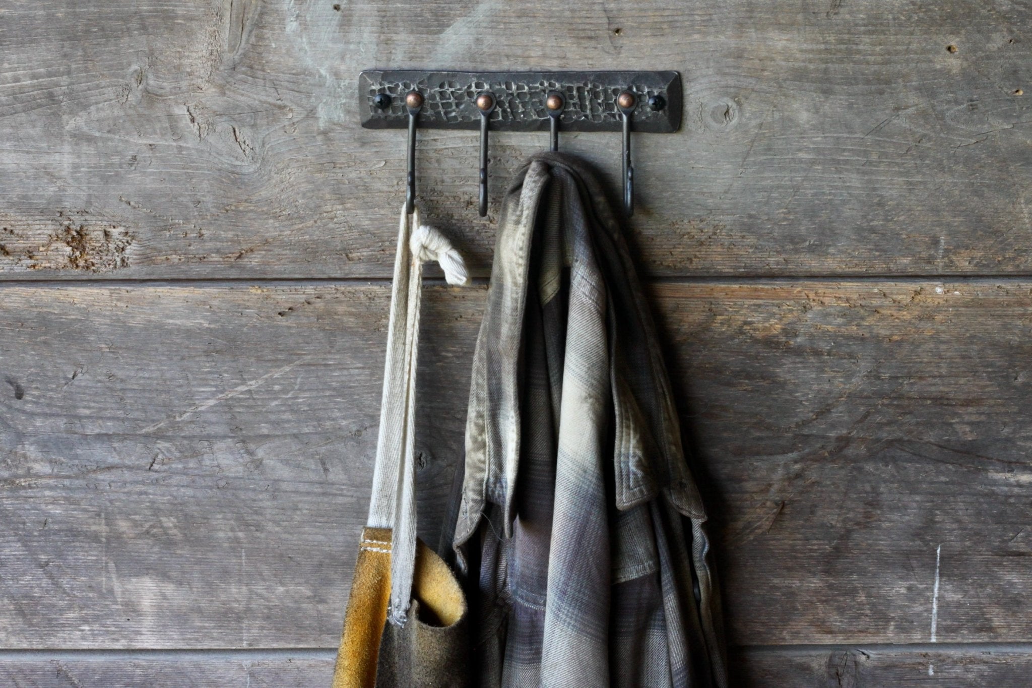 Hand Forged Hook Rack | Webbed Texture Key & Coat Rack - Aware House - Wicks Forge - 