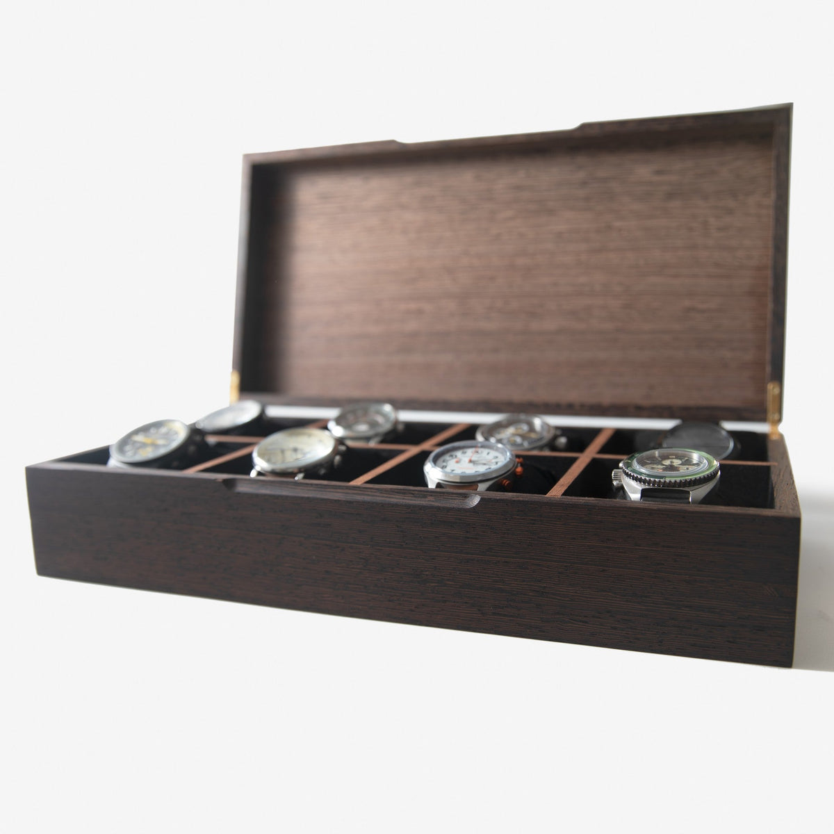 Watch Box |  Wenge Hardwood |  8 Watch Compartments-16