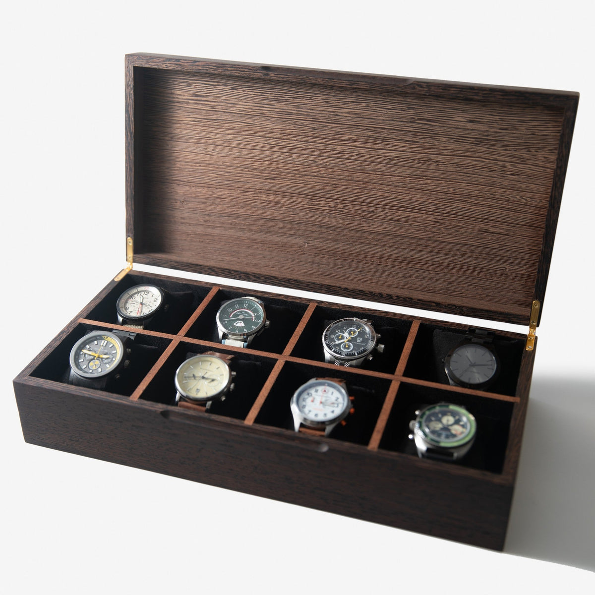 Watch Box |  Wenge Hardwood |  8 Watch Compartments-18