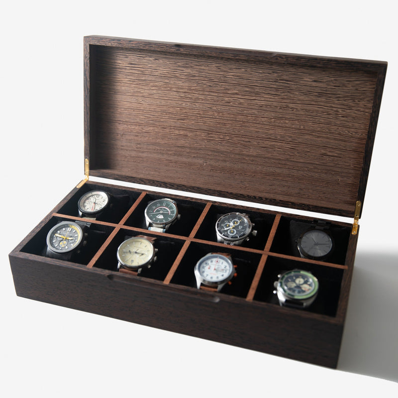 Watch Box |  Wenge Hardwood |  8 Watch Compartments-zoom-