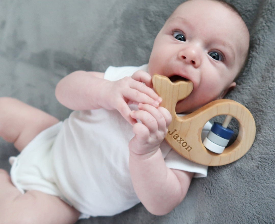 Whale Wooden Baby Rattle - Aware House